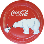Тарелки бумага 230мм Сoca-Cola Белый мишка уп6