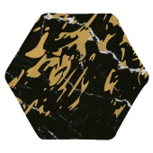 Тарелки бумага 180мм Золотые брызги на черном (уп6) 