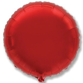 Шар фольга без рисунка 9'' круг Красный Fm
