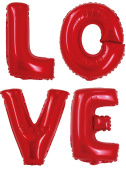 Шар фольга Буквы надпись LOVE Красный упак 32'' 81см FL