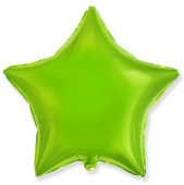 Шар фольга без рисунка 18'' звезда Зеленая Лайм металлик Fm