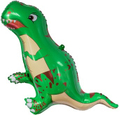Шар фольга фигура Динозавр Тираннозавр Зеленый 1шт FL 39'' 99см