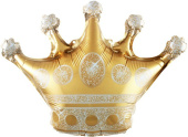 Шар фольга фигура Корона Золото 28" FL