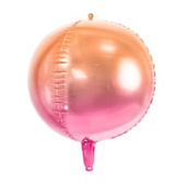 Шар Сфера 3D Bubble Бабблс 16" омбре Розово оранжевая Pink Orange 40см PD