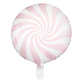 Шар фольга 18''/PD круг Леденец конфета Светло розовый пастель