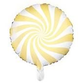 Шар фольга 18''/PD круг Леденец конфета Светло желтый пастель