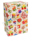 Коробка прямоугольник Новогодние подарки 15х10х5см