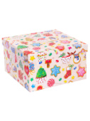 Коробка квадрат 15,5х15,5х9см Новогодние сладости