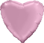Шар фольга без рисунка 18'' сердце Розовое Flamingo сатин AG