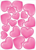 Наклейка для оформления Сердца розовые