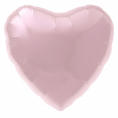 Шар фольга без рисунка 18'' сердце Нежно-розовый сатин AG