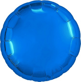 Шар фольга без рисунка 30" круг металлик Синий Blue AG 