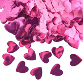 Конфетти фольга Сердце 1,5см Розовый металлик 50г