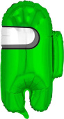 Шар фольга фигура Космонавт Амангас зеленый 26'' 66см AG
