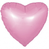 Шар фольга без рисунка 18'' сердце Розовое Pink сатин Fm