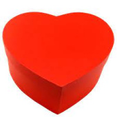 Коробка сердце Однотонное Красное 2 22,7х24,5х13см