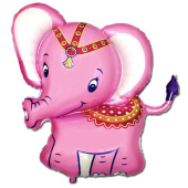 Шар фольга фигура Слоник цирковой розовый 34" 105л Fm