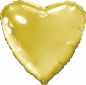 Шар фольга без рисунка 18'' сердце Светлое золото металлик AG
