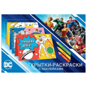 Раскраски Открытки с наклейками Супермен Бэтмен и Чудо-женщина Вместе мы сила 16стр мягкая обложка 2