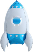 Шар фольга фигура Ракета 3D Синий 27'' 69см FL