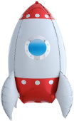Шар фольга фигура Ракета 3D Красная 27'' 69х44см FL
