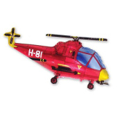 Шар фольга фигура Вертолет красный 56х96см 81л 22"х38" Fm