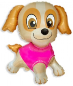Шар фольга фигура Собака в розовом 78х75см 88л 30"х31" Fm
