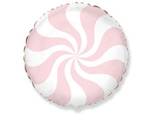 Шар фольга с рисунком 18''/Fm круг Леденец конфета Персиковая пастель