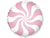 Шар фольга с рисунком 18''/Fm круг Леденец конфета Розовая пастель