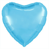 Шар фольга без рисунка 9'' сердце Голубой холодный металлик AG