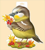 Плакат А4 Птица с рябиной