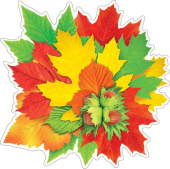 Украшение на скотче 18х18см Осенние листья (10шт)