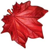 Украшение на скотче 14,6х14,6см Кленовый красный лист (20шт)