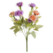Цветы декор Розы разноцветные искусственные 9 бутонов 38x28x20см 1шт Китай