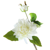Цветы декор Георгин искусственный из ткани Белый 61х12х12см 1шт Китай
