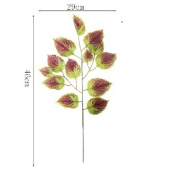 Украшение декор пластик ветка Листья бордово зеленые 29х46см