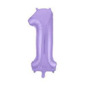 Шар фольга Цифра Фиолетовый пастель "1" 12" AG