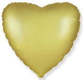 Шар фольга без рисунка 18'' сердце Золото Gold сатин Fm