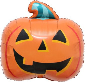 Шар фольга фигура Страшная тыква на Хэллоуин оранжевый 28'' 71см FL