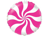 Шар фольга с рисунком 18"/Fm круг Леденец конфета розовая
