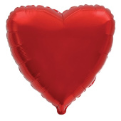 Шар фольга без рисунка 4" сердце металлик Красный Red Fm