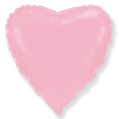 Шар фольга без рисунка 18'' сердце Розовый Pink пастель Fm