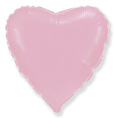 Шар фольга без рисунка 18'' сердце Розовый металлик Fm