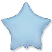 Шар фольга без рисунка 18'' звезда Голубая Blue пастель Fm