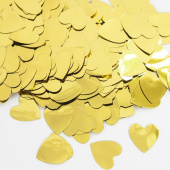 Конфетти фольга Сердце 1,5см Золото металлик 50 г