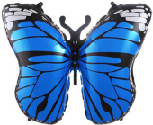 Шар фольга фигура Бабочка Монарх синий 28'' 71см FL