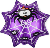 Шар фольга фигура Паутина на Хэллоуин фиолетовый 25'' 64см FL