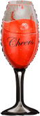 Шар фольга фигура Бокал Шампанское на Хэллоуин 34'' 86см FL
