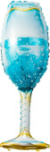 Шар фольга фигура Бокал Шампанское голубой 32'' 81см FL