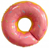 Шар фольга фигура еда Пончик Розовый 27"/FL Китай